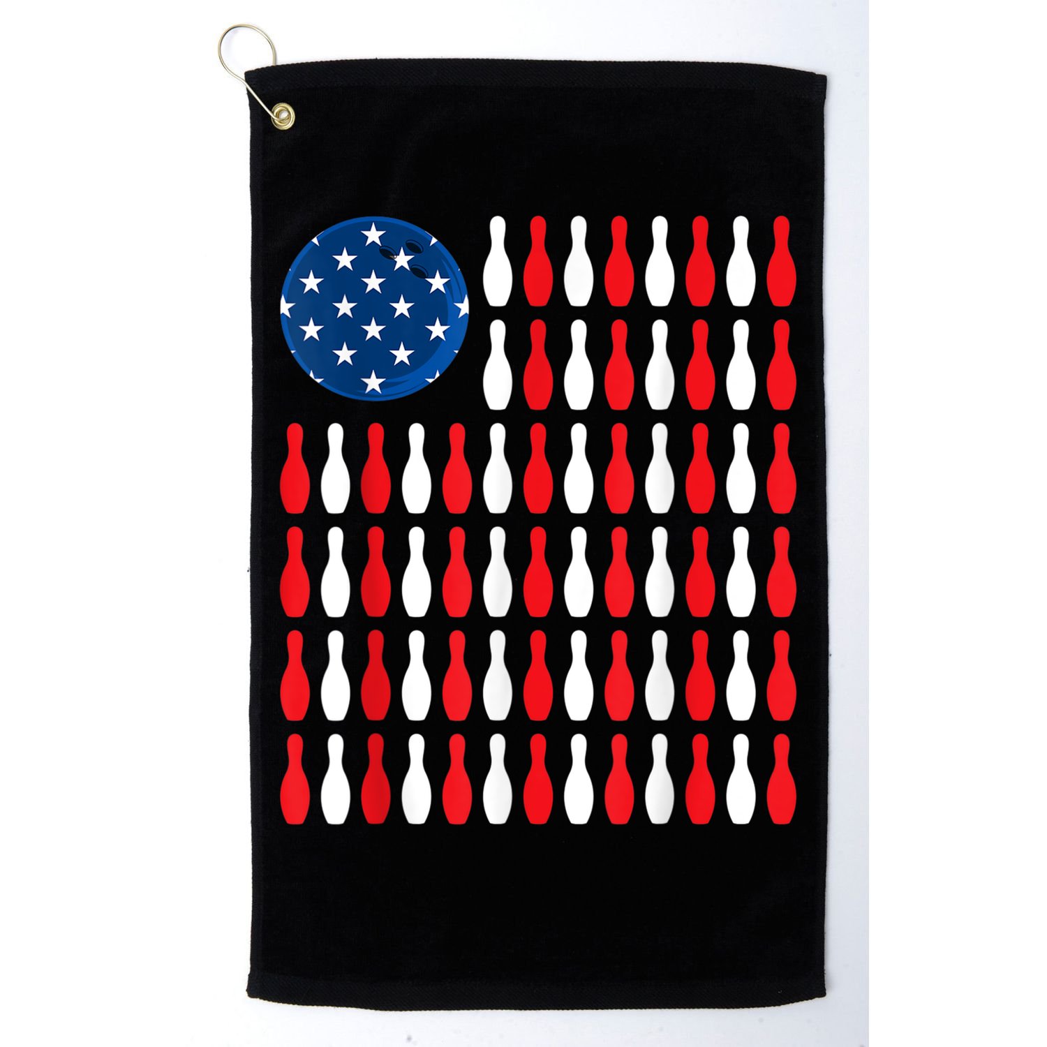American Flag Patriotic Bowler & Bowling Golf Towel