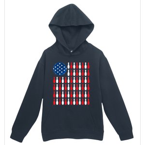 American Flag Patriotic Bowler & Bowling Urban Pullover Hoodie