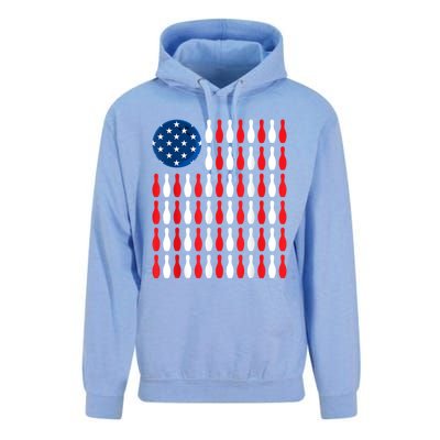 American Flag Patriotic Bowler & Bowling Unisex Surf Hoodie