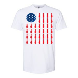 American Flag Patriotic Bowler & Bowling Softstyle CVC T-Shirt