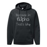 Alpha Funny Personalized Birthday Women Name Gift Idea Performance Fleece Hoodie