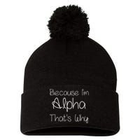 Alpha Funny Personalized Birthday Women Name Gift Idea Pom Pom 12in Knit Beanie