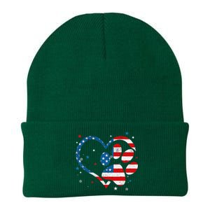 American Flag Patriotic Dog & Cat Paw Print 4th Of July Knit Cap Winter Beanie