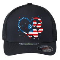 American Flag Patriotic Dog & Cat Paw Print 4th Of July Flexfit Unipanel Trucker Cap