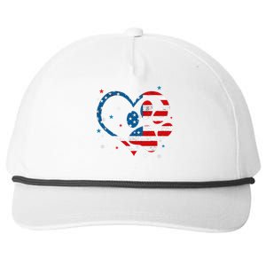 American Flag Patriotic Dog & Cat Paw Print 4th Of July Snapback Five-Panel Rope Hat