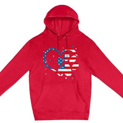 American Flag Patriotic Dog & Cat Paw Print 4th Of July Premium Pullover Hoodie