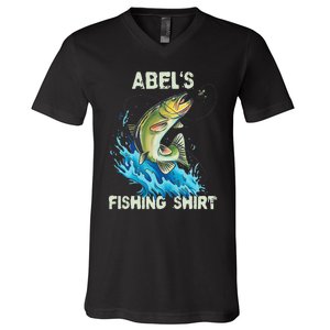 Abel's Fishing Personalized Fishing V-Neck T-Shirt