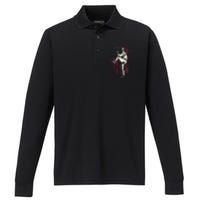 American Flag Pitcher Baseball Apparel Baseball Performance Long Sleeve Polo