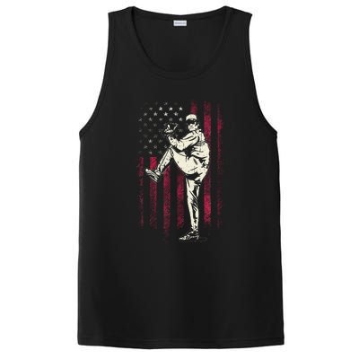 American Flag Pitcher Baseball Apparel Baseball PosiCharge Competitor Tank