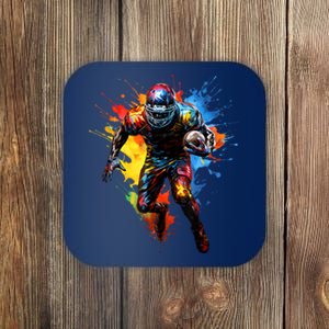 American Football Player Paint Coaster