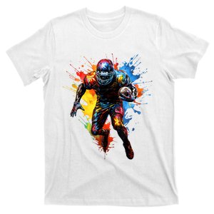 American Football Player Paint T-Shirt