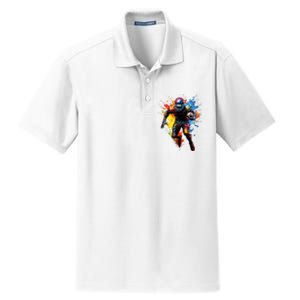 American Football Player Paint Dry Zone Grid Polo