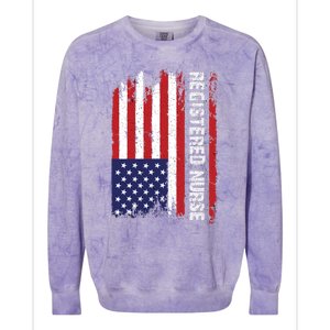 American Flag Patriotic Cool Gift Colorblast Crewneck Sweatshirt