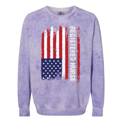 American Flag Patriotic Cool Gift Colorblast Crewneck Sweatshirt