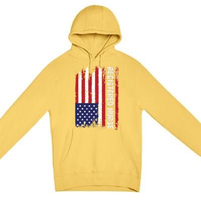 American Flag Patriotic Cool Gift Premium Pullover Hoodie