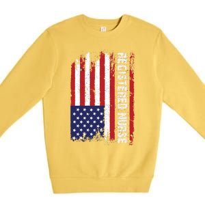 American Flag Patriotic Cool Gift Premium Crewneck Sweatshirt