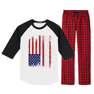 American Flag Patriotic Cool Gift Raglan Sleeve Pajama Set