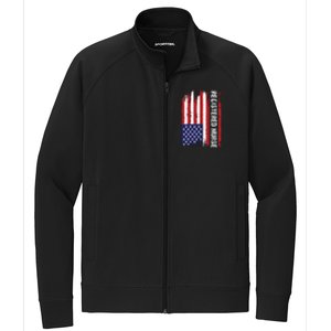 American Flag Patriotic Cool Gift Stretch Full-Zip Cadet Jacket