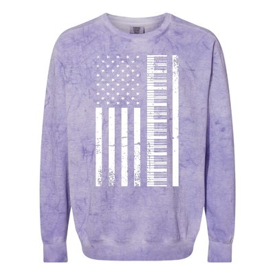 American Flag Piano Piano Player Lover Gift Colorblast Crewneck Sweatshirt