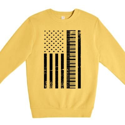 American Flag Piano Piano Player Lover Gift Premium Crewneck Sweatshirt