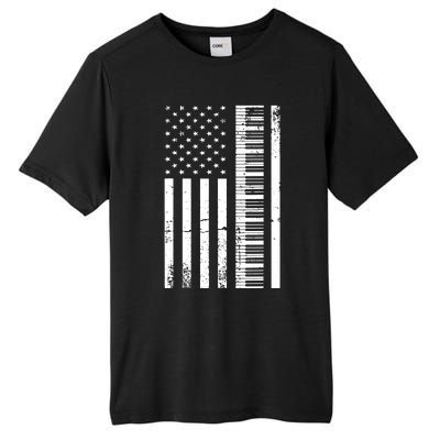 American Flag Piano Piano Player Lover Gift Tall Fusion ChromaSoft Performance T-Shirt