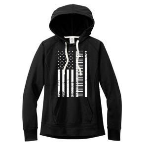 American Flag Piano Piano Player Lover Gift Women's Fleece Hoodie