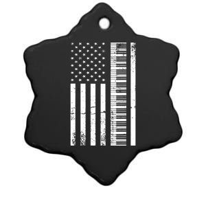 American Flag Piano Piano Player Lover Gift Ceramic Star Ornament