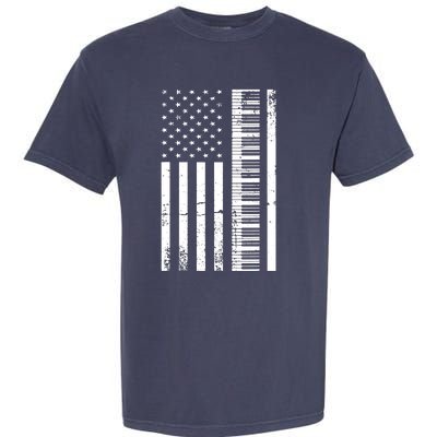 American Flag Piano Piano Player Lover Gift Garment-Dyed Heavyweight T-Shirt