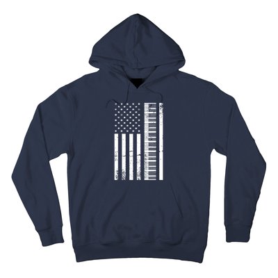 American Flag Piano Piano Player Lover Gift Hoodie