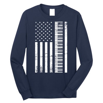 American Flag Piano Piano Player Lover Gift Long Sleeve Shirt