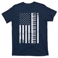 American Flag Piano Piano Player Lover Gift T-Shirt