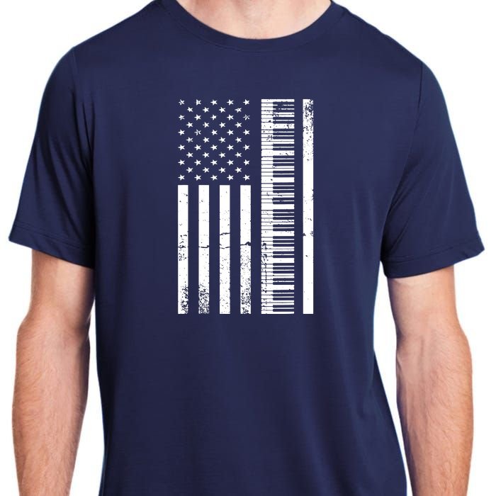 American Flag Piano Piano Player Lover Gift Adult ChromaSoft Performance T-Shirt