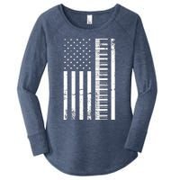 American Flag Piano Piano Player Lover Gift Women's Perfect Tri Tunic Long Sleeve Shirt