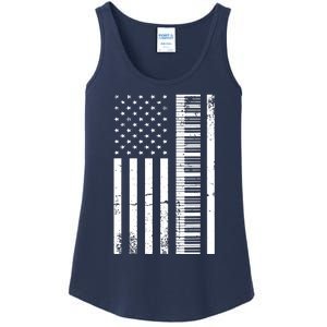 American Flag Piano Piano Player Lover Gift Ladies Essential Tank