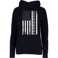 American Flag Piano Piano Player Lover Gift Womens Funnel Neck Pullover Hood