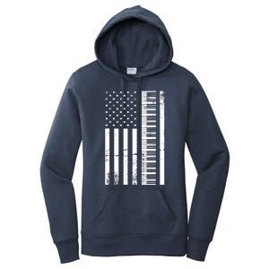 American Flag Piano Piano Player Lover Gift Women's Pullover Hoodie