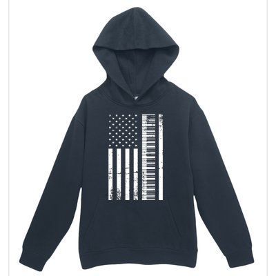 American Flag Piano Piano Player Lover Gift Urban Pullover Hoodie