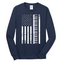 American Flag Piano Piano Player Lover Gift Tall Long Sleeve T-Shirt