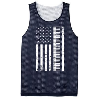 American Flag Piano Piano Player Lover Gift Mesh Reversible Basketball Jersey Tank