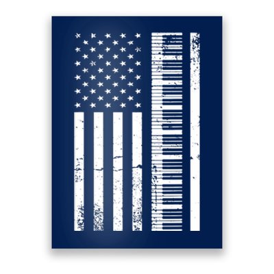 American Flag Piano Piano Player Lover Gift Poster