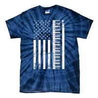 American Flag Piano Piano Player Lover Gift Tie-Dye T-Shirt