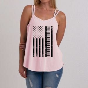 American Flag Piano Piano Player Lover Gift Women's Strappy Tank