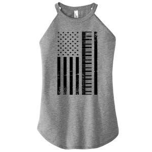 American Flag Piano Piano Player Lover Gift Women's Perfect Tri Rocker Tank