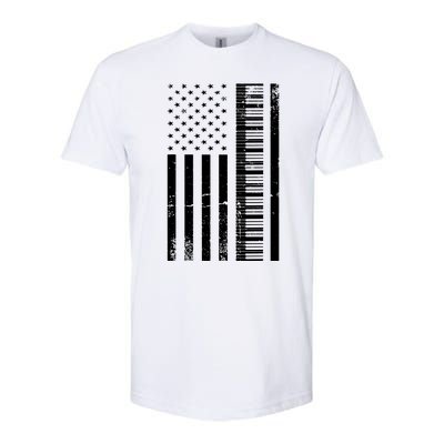 American Flag Piano Piano Player Lover Gift Softstyle® CVC T-Shirt