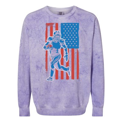 American Football Player Flag Colorblast Crewneck Sweatshirt