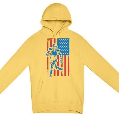 American Football Player Flag Premium Pullover Hoodie