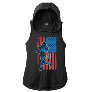 American Football Player Flag Ladies PosiCharge Tri-Blend Wicking Draft Hoodie Tank