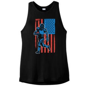 American Football Player Flag Ladies PosiCharge Tri-Blend Wicking Tank