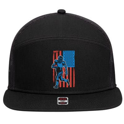 American Football Player Flag 7 Panel Mesh Trucker Snapback Hat