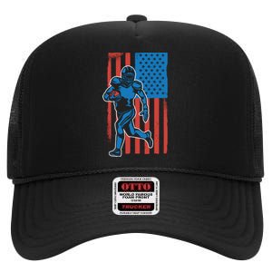 American Football Player Flag High Crown Mesh Back Trucker Hat